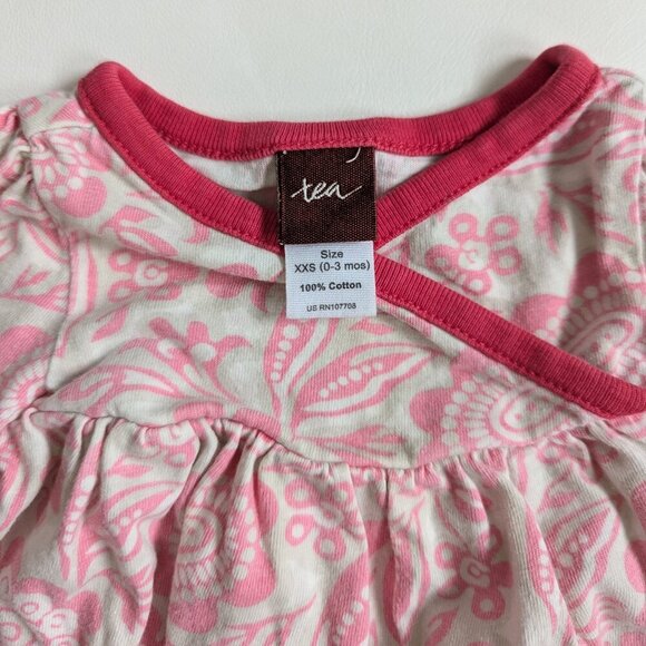 Tea Collection Bundle 3 Rompers Baby Girl 0-3 Months Pinks & Purples - Picture 9 of 14